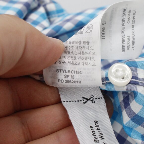 NWT J Crew shirt mens XS 2 Ply Cotton Shirting Button Down gingham Plaid Classic - Picture 6 of 13